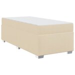 vidaXL Cadre de lit avec matelas Crème 90 x 190 cm tissu