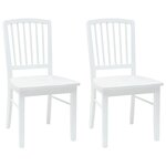 vidaXL Chaises de salle à manger 2 pc Bois de Caoutchouc Massif Blanc