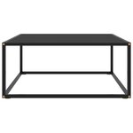 vidaXL Table basse Noir avec verre noir 80x80x35 cm