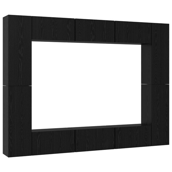 vidaXL Ensemble meuble TV 10 Pièces Chêne Noir Moyen 30 5 x 30 x 90 cm