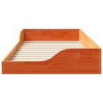 vidaXL Cadre de lit surélevé Marron cire 75 x 190 cm