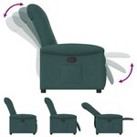 vidaXL Fauteuil inclinable Vert foncé Tissu