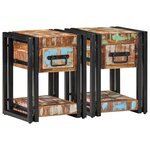 vidaXL Tables de nuit 2 Pièces 40x40x40 cm Bois massif recyclé