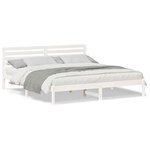 vidaXL Cadre de lit Blanc 180 x 200 cm Bois massif en pin