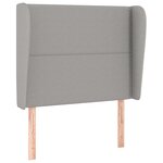 vidaXL Tête de lit avec oreilles Gris clair 83x23x118/128 cm Tissu