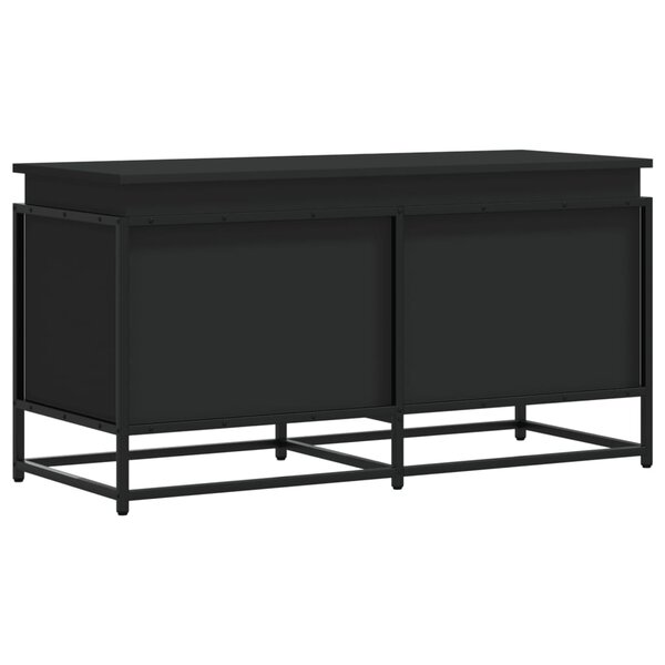 vidaXL Boîte de rangement avec couvercle noir bois d'ingénierie