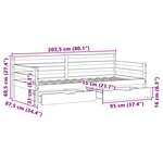 vidaXL Lit de jour et tiroirs sans matelas blanc 80x200 cm bois massif