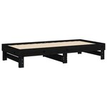 vidaXL Lit coulissant sans matelas noir 2x(75x190) cm