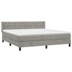 vidaXL Sommier à lattes de lit et matelas Gris clair 160x200cm Velours