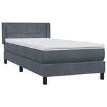 vidaXL Sommier à lattes de lit et matelas gris foncé 80x220 cm velours