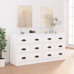 vidaXL Buffets 2 Pièces blanc brillant bois d'ingénierie