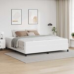 vidaXL Cadre de lit avec matelas Blanc 200 x 200 cm Faux cuir