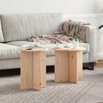 vidaXL Table basse 2 Pièces Naturel 41 5 x 41 5 x 41 cm