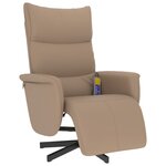 vidaXL Fauteuil inclinable de massage repose-pieds cappuccino