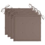 vidaXL Chaises de jardin lot de 4 avec coussins Bois de teck massif