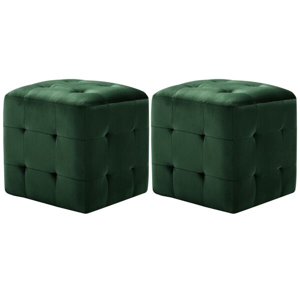 vidaXL 2 Pièces Tables de chevet Vert 30x30x30 cm Tissu velours