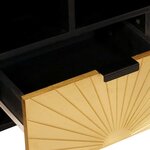 vidaXL Meuble TV Noir et or 100 x 33 x 46 cm bois de manguier massif