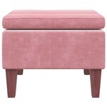 vidaXL Tabouret avec pieds en bois Rose Velours
