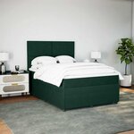 vidaXL Sommier à lattes de lit et matelas Vert foncé 140x190cm Velours