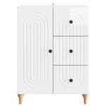 vidaXL Buffet Blanc brillant 66 x 34 5 x 90 cm Bois d'ingénierie