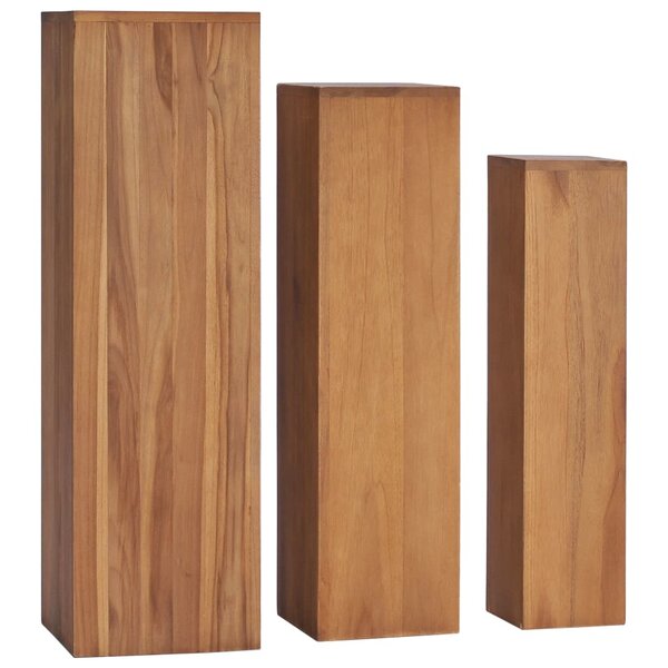 vidaXL Ensemble de supports de plantes 3 Pièces Bois de teck solide