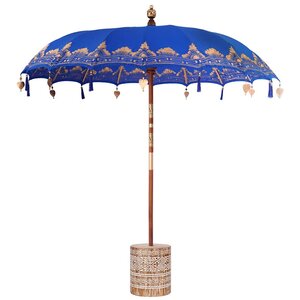 vidaXL Parasol balinais avec base Bleu 215 x 215 x 260 cm