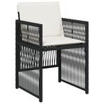 vidaXL Chaises de jardin lot de 4 avec coussins noir résine tressée