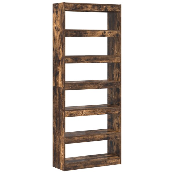 vidaXL Meuble bibliothèque en chêne fumé 80x30x198 cm