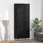 vidaXL Haut Armoire avec tiroir Chêne noir 69 5 x 34 x 180 cm