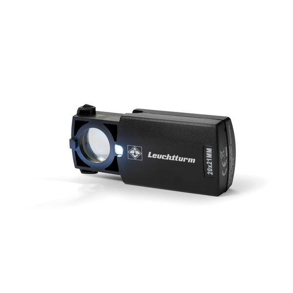 Loupe de poche lumineuse LED grossissement 20 x.