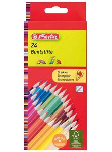 Etui de 24 Crayons de couleur Triangulaires FSC Assortis HERLITZ