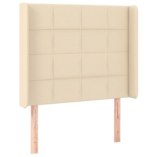 vidaXL Tête de lit avec oreilles Crème 93x16x118/128 cm Tissu