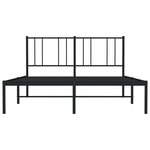 vidaXL Cadre de lit métal sans matelas et tête de lit noir 160x200 cm