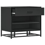 vidaXL Banc à chaussures noir 60x40x53 5 cm bois d'ingénierie et métal