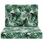 vidaXL Coussin de canapé d'extérieur 2 Pièces Motif feuille Polyester