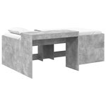 vidaXL Lit haut pour enfants avec bureau Gris béton 75 x 190 cm