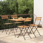 vidaXL Ensemble de bistro pliable 5 Pièces Bois d'acacia solide et acier