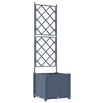 vidaXL Jardinière de jardin avec treillis gris 40x40x143 cm
