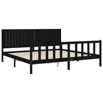 vidaXL Cadre de lit sans matelas noir 200x200 cm bois massif de pin