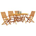 vidaXL Ensemble de salle à manger pour jardin 5 Pièces Marron