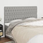 vidaXL Tête de lit Gris clair 200 x 7 x 118/128 cm Tissu