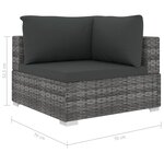 vidaXL Salon de jardin 8 Pièces avec coussins Résine tressée Gris