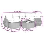 vidaXL Salon de jardin avec coussins 7 Pièces gris clair résine tressée