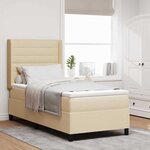 vidaXL Lit à ressorts avec matelas Crème 90 x 190 cm tissu