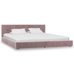 vidaXL Cadre de lit sans matelas Rose Velours 160x200 cm
