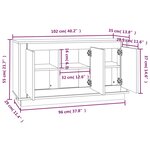 vidaXL Buffet noir 102x35x55 cm bois d'ingénierie