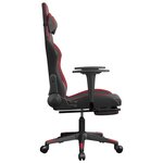 vidaXL Chaise de jeu avec repose-pied Noir/rouge bordeaux Similicuir