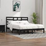 vidaXL Cadre de lit sans matelas noir bois massif 200x200 cm