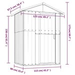 vidaXL Abri de jardin Anthracite 126x97 5x177 cm Acier galvanisé
