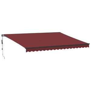 vidaXL Auvent rétractable automatique bordeaux 450x350 cm